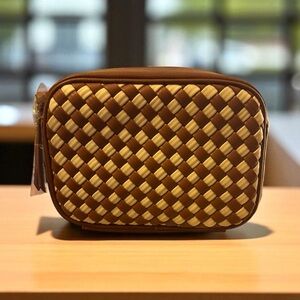 Sonoma Brown & White Woven Crossbody Bag